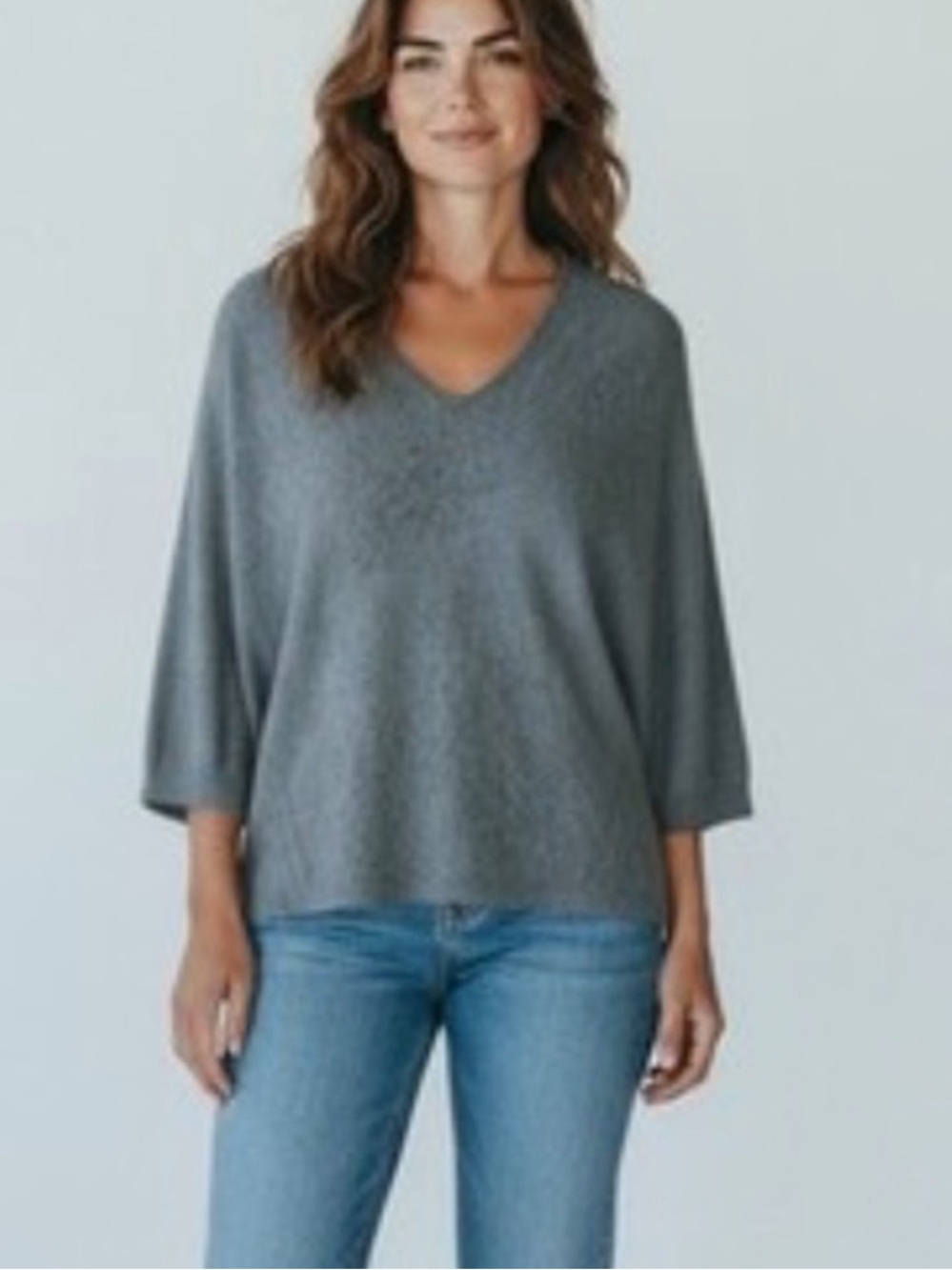 JJILL light blue denim/sage color 56% cotton light weight boxy,dolman,travel ❤️ - Picture 6 of 6